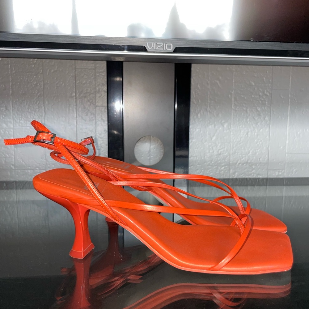 Jeffrey Campbell Orange Strappy Heeled Sandals